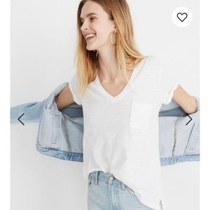 Madewell Whisper Cotton V-Neck Pocket Tee